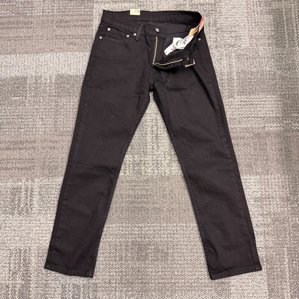 Levis 511 Slim Jeans Mens 32x30 Black Solid Stretch Denim Pants
